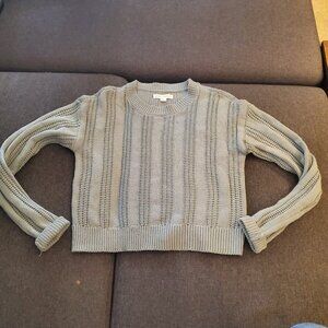 Aeropostale crew neck crop sweater in open stitch in lime green. -Size XS-